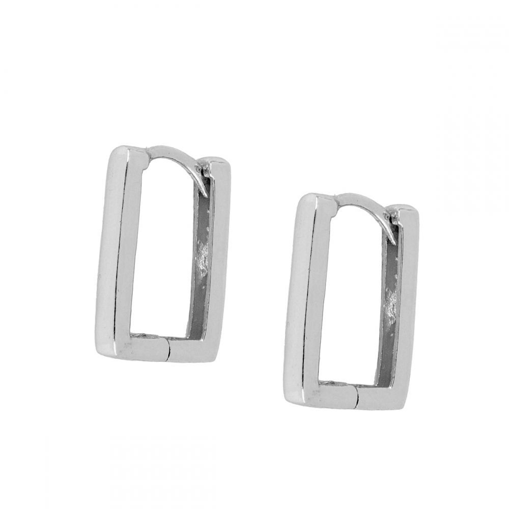 Pendientes aro plata rectangular - Iris 17x10mm Pendientes aro plata rectangular - Iris 17x10mm rodiada