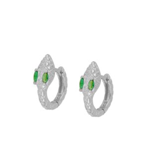 Pendientes aro plata serpiente – Snekinn 13mm rodiada Pendientes aro plata serpiente - Snekinn 13mm rodiada