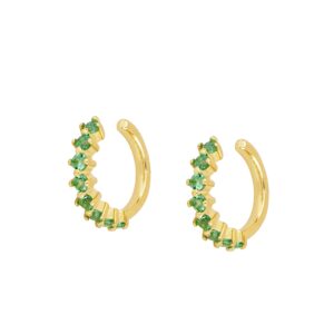 Pendientes ear cuff circonitas - Zia 5mm verde