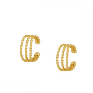 Pendientes ear cuff plata - Cleo 12mm bañado oro