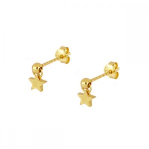 Pendientes plata con aro y estrella – Kila bañado oro Pendientes plata con aro y estrella - Kila bañado oro