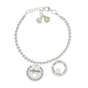 Pulsera Mi vida plata - Abuela besos