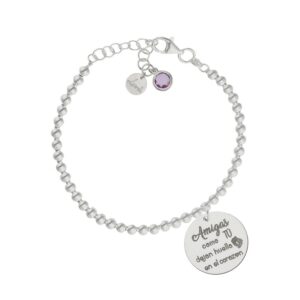 Pulsera Mi vida plata - Amigas frase