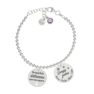 Pulsera Mi vida plata - Amigas siempre juntas