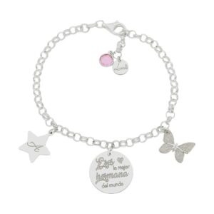 Pulsera Mi vida plata - Hermana