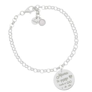 Pulsera Mi vida plata - Mama te quiero infinito