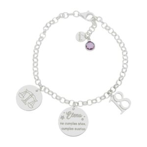 Pulsera Mi vida plata - cumpleaños