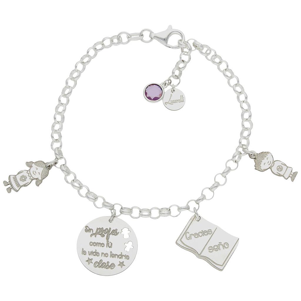 Pulsera Mi vida plata - mejor profesora Pulsera Mi vida plata - mejor profesora
