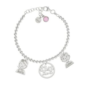Pulsera mi vida plata ley - Flores mama
