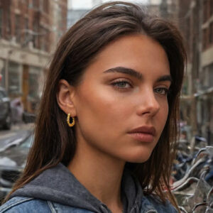 chica con pendientes destellos 10 mm chica con pendientes destellos 10 mm