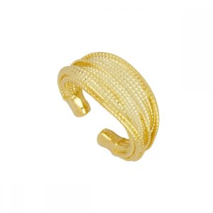 Anillo abierto plata - Zirca 12mm bañado oro