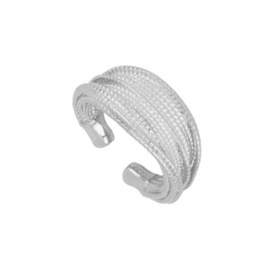 Anillo abierto plata – Zirca 12mm rodiada Anillo abierto plata - Zirca 12mm rodiada
