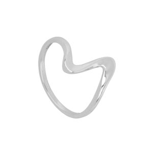 Anillo abierto plata ola - Alura rodiada