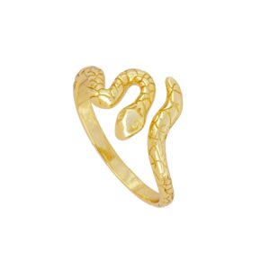 Anillo abierto plata serpiete - Crisal bañado oro