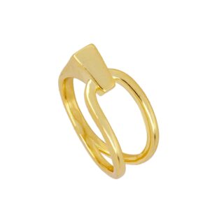 Anillo basico plata enganchado Olexia bañada oro