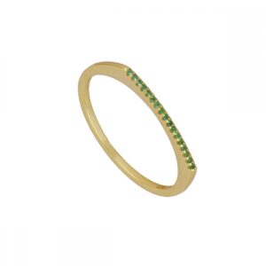 Anillo circonita 4 colores - Lúmina 2mm verde bañado oro