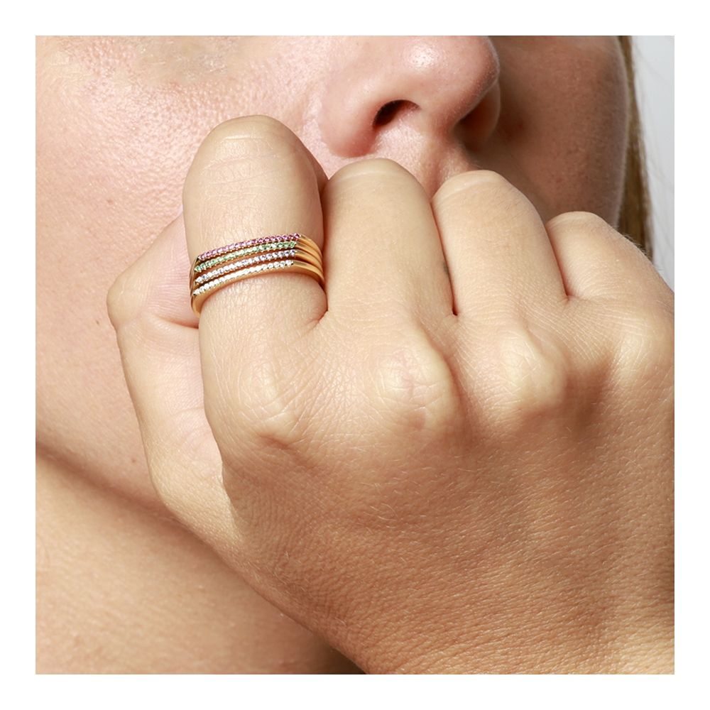 Anillo plata circonita 4 colores - Lúmina 2mm Anillo circonita color - Lúmina 2mm foto