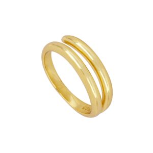Anillo doble circulo plata - Tessia bañado oro