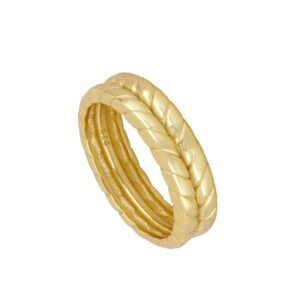 Anillo espigado plata - Irisia 6mm bañado oro