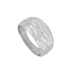 Anillo plata arrugado - Kaora 10mm brillante