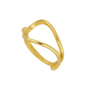 Anillo plata bifurcado – Saur 12.50mm bañado oro Anillo plata bifurcado - Saur 12.50mm bañado oro
