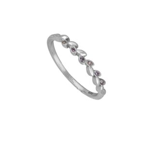 Anillo plata circonitas hojas – Ezhil 3 colores rodiada lila Anillo plata circonitas hojas - Ezhil 3 colores rodiada lila