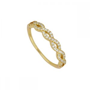 Anillo plata circonitas infinito - Gleam bañado oro