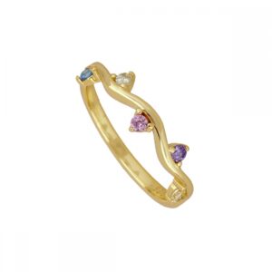 Anillo plata circonitas multicolores – Eclipta bañado oro Anillo plata circonitas multicolores - Eclipta bañado oro