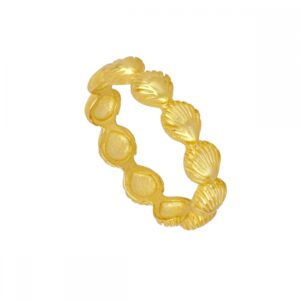 Anillo plata conchas – Sidera 5mm bañado oro Anillo plata conchas - Sidera 5mm bañado oro