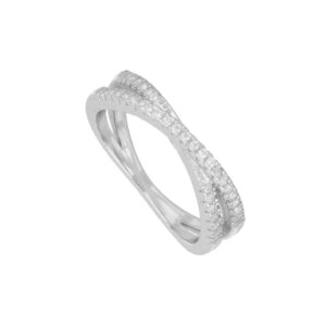 Anillo plata cruzado circonitas – Lilia 3.5mm rodiada Anillo plata cruzado circonitas - Lilia 3.5mm rodiada