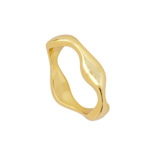 Anillo plata eliptico Valira bañado oro