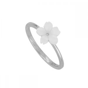 Anillo plata flor nacar - Briza 8mm rodiada