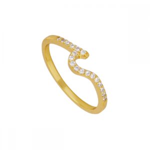Anillo plata ola circonitas – Eluna 5.3mm bañada oro Anillo plata ola circonitas - Eluna 5.3mm bañada oro