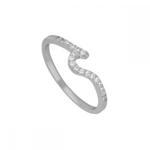 Anillo plata ola circonitas - Eluna 5.3mm rodiada