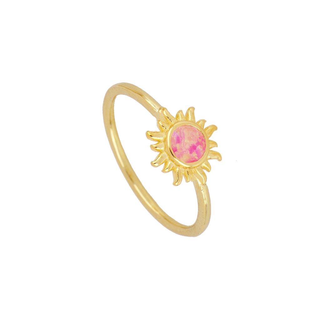 Anillo plata opalo colores - Coralia 9mm fucsia