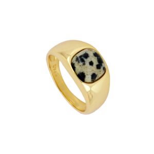 Anillo plata piedra zebra – Nirvana 8mm bañada oro Anillo plata piedra zebra - Nirvana 8mm bañada oro