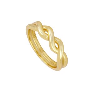 Anillo plata trenzado – Helia 5.5mm bañado oro Anillo plata trenzado - Helia 5.5mm bañado oro