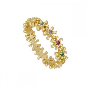 Anillos flores plata circonitas – Venéa 5mm bañado oro Anillos flores plata circonitas - Venéa 5mm bañado oro