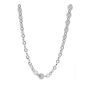 Choker plata con chapitas - Chopper 4mm rodiada