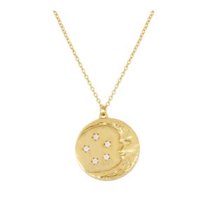 collar plata lunas y estrellas 20mm bañada oro