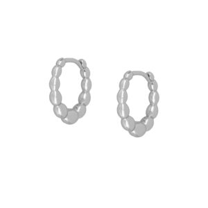 Pendiente aro bolitas plata – Zeal 16mm rodiada Pendiente aro bolitas plata - Zeal 16mm rodiada