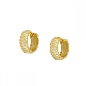 Pendiente aro plata lineas – Jade 13mm bañada oro Pendiente aro plata lineas - Jade 13mm bañada oro