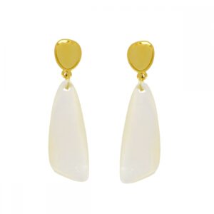 Pendiente nacar blanco – Scrip 30x12mm Pendiente nacar blanco - Scrip 30x12mm