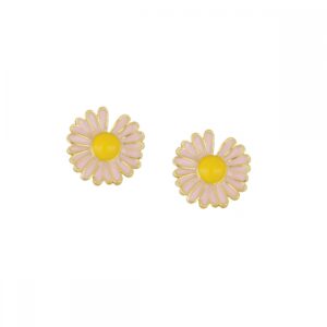 Pendiente plata margarita 12mm ( 3 colores) rosa