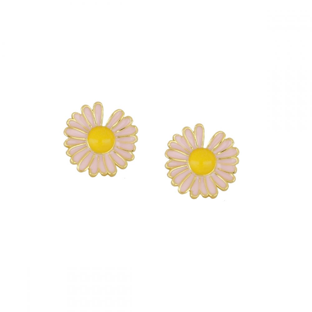Pendiente plata margarita 12mm ( 3 colores) Pendiente plata margarita 12mm ( 3 colores) rosa