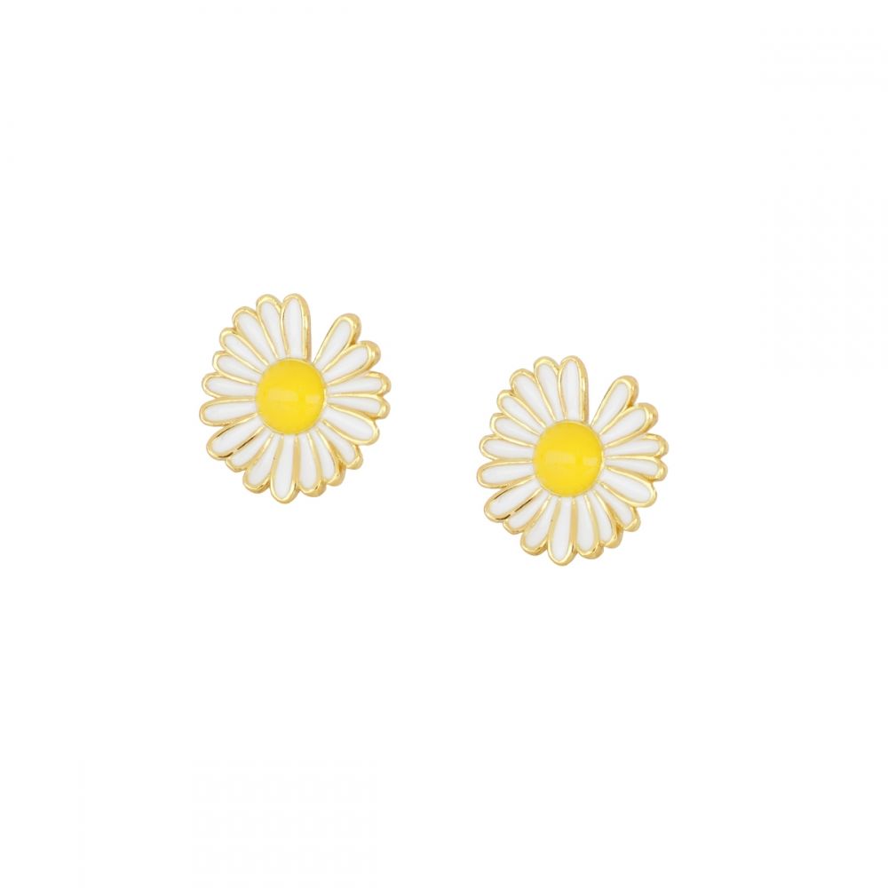 Pendiente plata margarita 12mm ( 3 colores) Pendiente plata margarita 12mm blanco