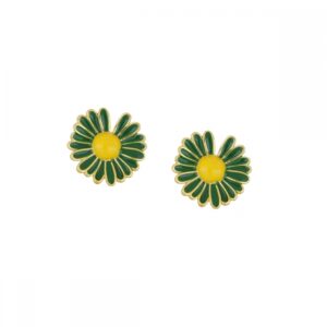 Pendiente plata margarita 12mm verde Pendiente plata margarita 12mm verde