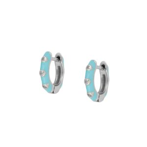 Pendientes aro plata – Asta 2 colores azul Pendientes aro plata - Asta 2 colores azul