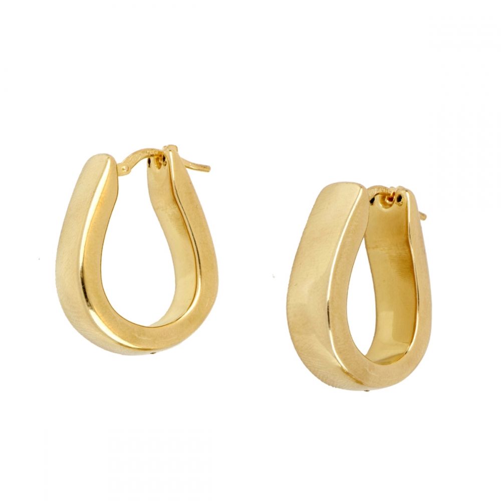 Pendientes aro plata - Mango 26x8.5mm Pendientes aro plata - Mango 26x8.5mm chapado oro