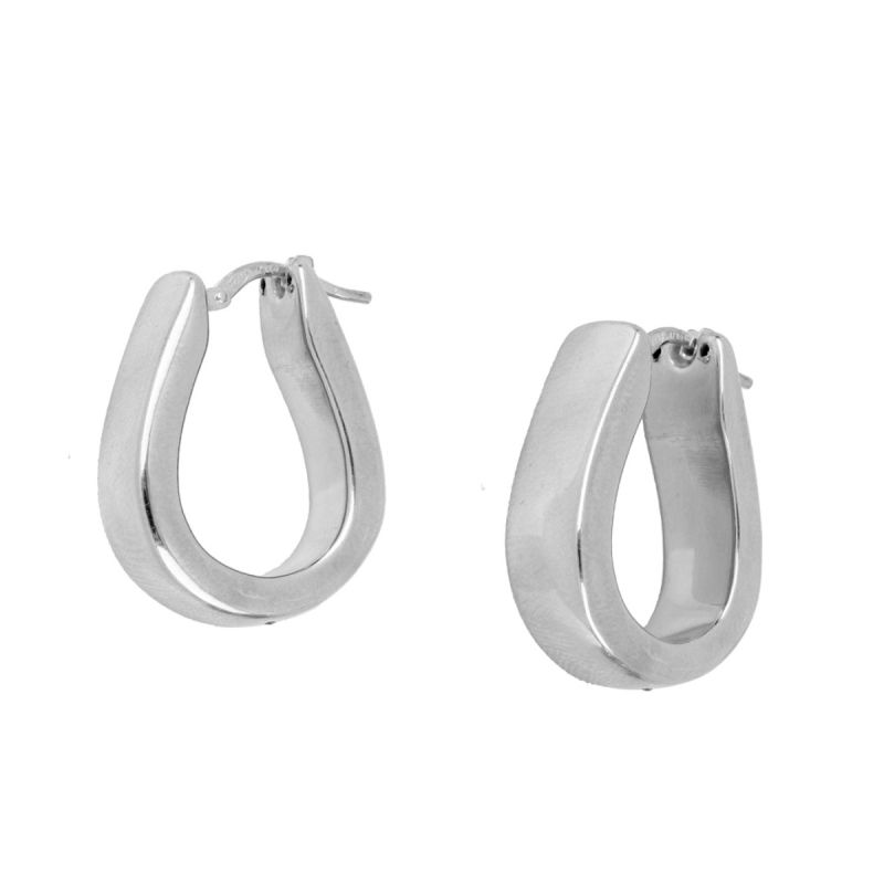 Pendientes aro plata - Mango 26x8.5mm Pendientes aro plata - Mango 26x8.5mm rodiada